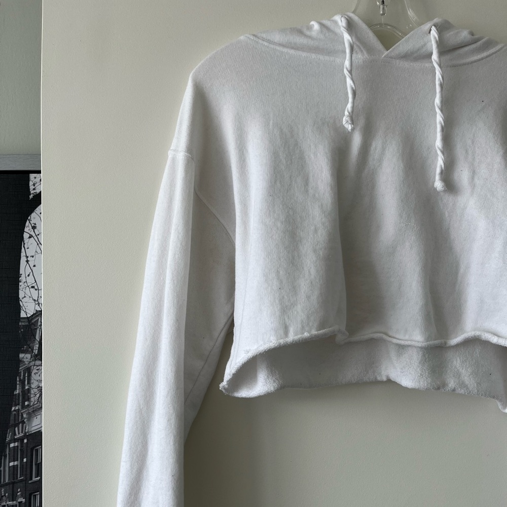 White cropped hoodie